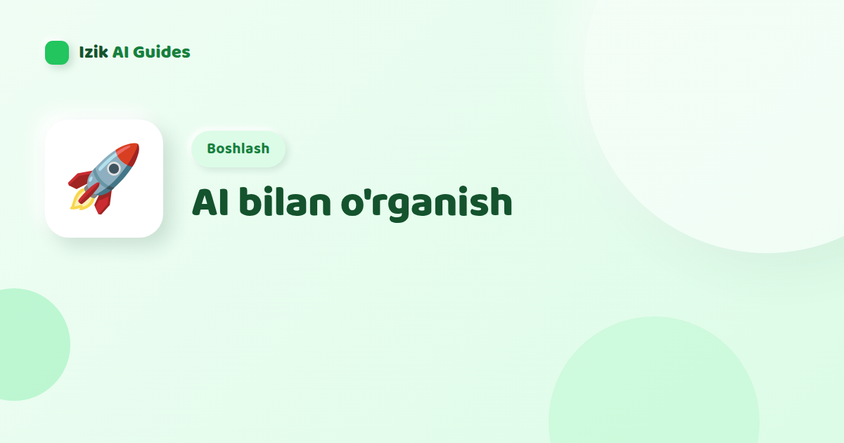 AI bilan o'rganish