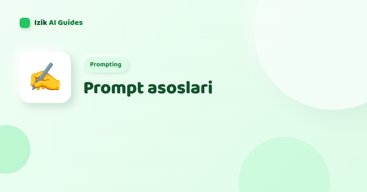 Prompt asoslari