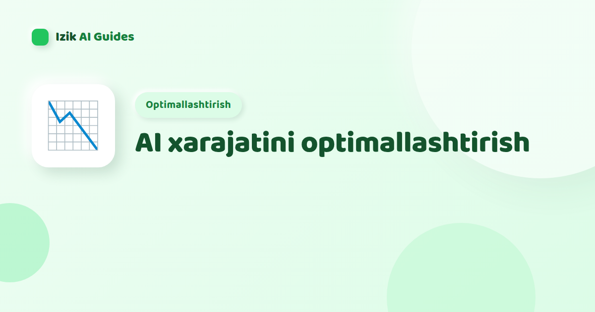 Xarajat optimizatsiya